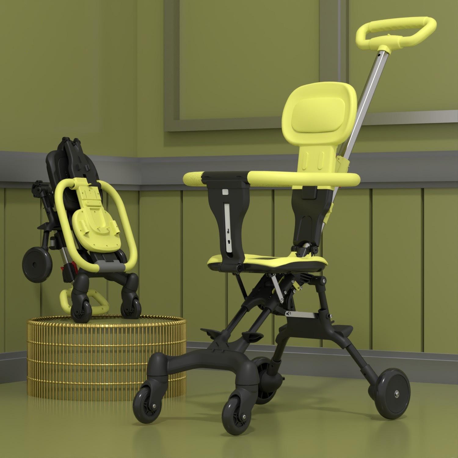 Voiture nue jaune