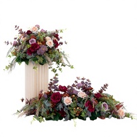 Arrangements floraux de table et de sol de style européen en brun foncé ; Fleurs artificielles pour les restaurants et les vitrines