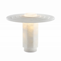 Lampe de bureau LED moderne nordique en marbre avec compatibilité E26 Lampe de table d'intérieur contemporaine avec base en marbre pour bureaux