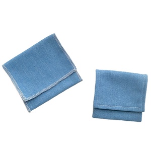 Pochette en toile bleu ciel recyclable OEM pour bijoux, sac cadeau pour boucles d'oreilles et bagues avec logo personnalisé - Product Image 1