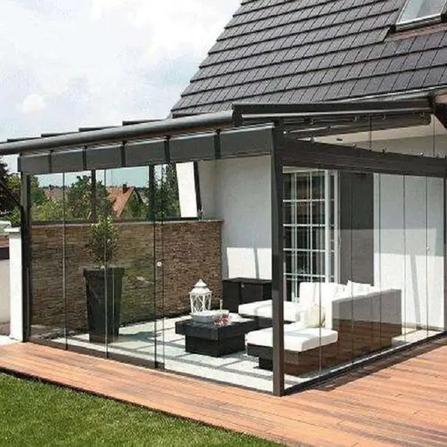 Shade House Transparente Aluminium legierung Zimmer terrasse aus gehärtetem Glas Europäischer Wintergarten Custom Outdoor Sale Grafik Technisches Dach