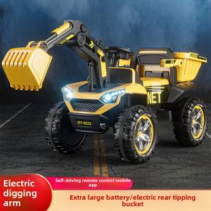 Excavatrice à batterie 12V pour enfants de 2 à 8 ans avec télécommande, excavatrice 3 en 1, bulldozer et pelle rétro, <span class=keywords><strong>jouet</strong></span> à monter - Product Image 3