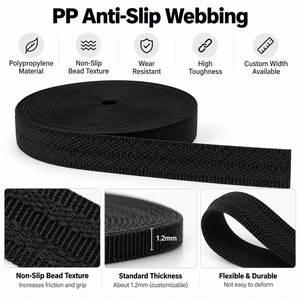 Anti Slip Polypropylene PP Textured <b>Webbing</b> with Latex Thread Durable Non Slip Woven <b>Strap</b> for Backpack Bag Pet Accessories - Product Image 3