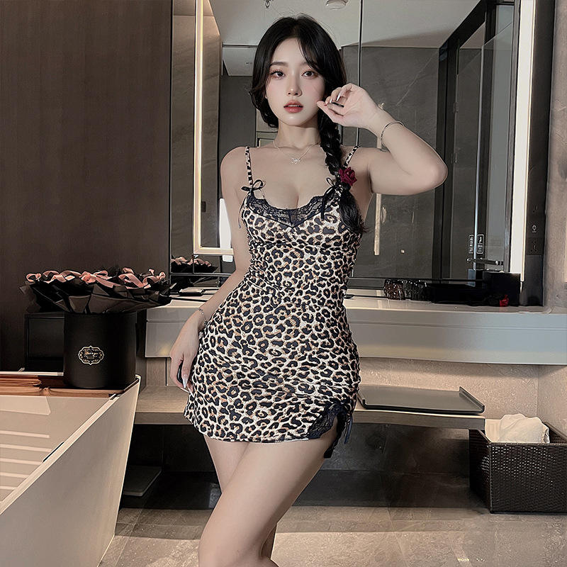 Leopard Print Slip Dress