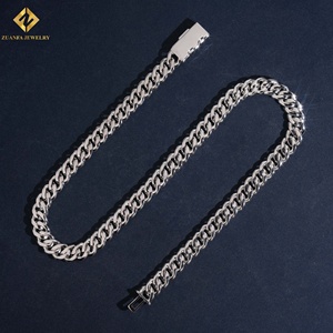 Collar de Cadena Cubana de Moissanita para Fiesta, Diseño Exclusivo, Plata 925 con Baño de Rodio, Joyería Hip Hop para Hombre - Product Image 3