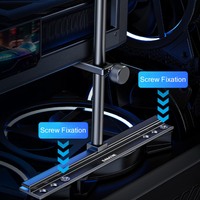 Support de carte graphique en aluminium SAMZHE avec fixation de ventilateur, support GPU réglable double fonction pour PC de bureau, séries RTX 40/50