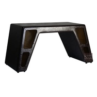 Meubles de bureau d'aviation, table en Aluminium faite à la main, de luxe, en métal, décor d'avion, article de maison
