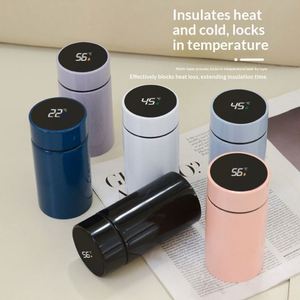 Mini Taza de Bolsillo Aislada de Acero Inoxidable 201, Estilo Instagram, con Pantalla Inteligente de Temperatura, Aislamiento Térmico de 6-12 Horas, para Hombres y Mujeres - Product Image 1