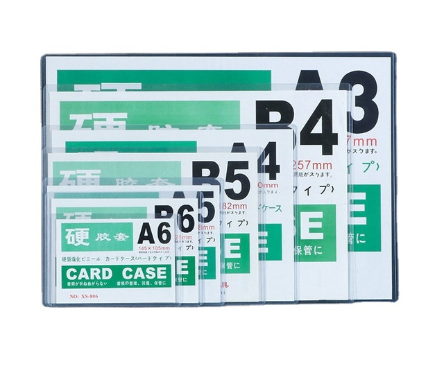 A3 B4 A4 B5 A5 B6 A6 Clear PVC Hard Case Protective ID Card & Bank Card Holder with Clear Storage Game Access Image Pouch