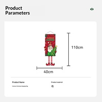 Bannière Joyeux Noël en Tissu Non Tissé, Drapeau Suspendu, Fournitures de Décoration de Fête, Fond Mural Imprimé, 4 Motifs, Vente en Gros
