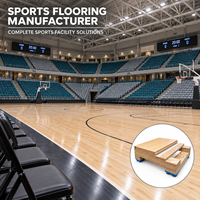 Custom Size Sports Timber Hardwood Flooring Anti Slip Basketball Court and Pickleball Court Wooden Export Floor