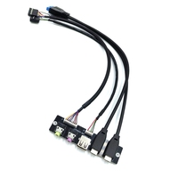 Cable Interno para Panel Frontal de Ordenador, USB 3.1 Tipo-C Hembra, Conector de Audio, Material PVC, Carga Rápida 3A, 60cm/Largo Personalizable