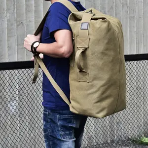 Bolsa de lona duffle para homens, bolsa de viagem para academia e ginástica, unisex com zíper, ideal para viagens, de lona duffle