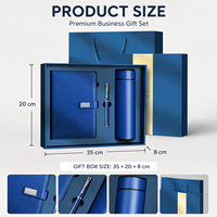 Ensemble cadeau d'entreprise personnalisé avec logo, comprenant un carnet, un stylo, un gobelet isotherme, coffret cadeau d'affaires haut de gamme pour clients et employés