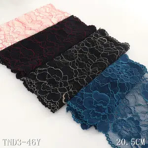 OEM multicolor stretch lace elastic lace trim for dress fabrics lace fabric