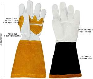 <span class=keywords><strong>Guantes</strong></span> De Soldadura Tig De Soldar De Alta Destreza Cuero De Grano Superior Soldador 16 pulgadas <span class=keywords><strong>Guantes</strong></span> Piel De Cabra Y Cuero De Vaca - Product Image 4