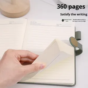 Carnet en similicuir épaissi 2025 Nouveau Reliure à boucle <span class=keywords><strong>magnétique</strong></span> Reliure à fil <span class=keywords><strong>Bloc</strong></span> de couleur épissé 100 feuilles 100gsm - Product Image 6