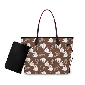 Borsa a Spalla Personalizzata con Stampa del Segno Shaka, Borsa Grande in PU per Donna con Borsa Piccola Inclusa, Moda - Product Image 4