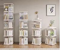 Étagère de rangement rectangulaire pliable et amovible, étagère de classement pour bureau et salon, bibliothèque d'angle pour livres et décorations