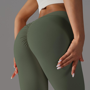 Nuevos Leggings de Moda con Cintura Alta <span class=keywords><strong>para</strong></span> Entrenamiento y Efecto Push-Up <span class=keywords><strong>para</strong></span> <span class=keywords><strong>Mujer</strong></span>, Pantalones de <span class=keywords><strong>Yoga</strong></span> <span class=keywords><strong>para</strong></span> Gimnasio con Corte en V en la Espalda y Trasero Fruncido con Cierre de Cintura Elástica - Product Image 5