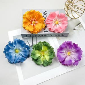 Tête de fleur d'orchidée artificielle, diamètre 11 cm, fleur en soie, décoration de mariage et de maison, violet, bleu, orange, rose, vert - Product Image 2
