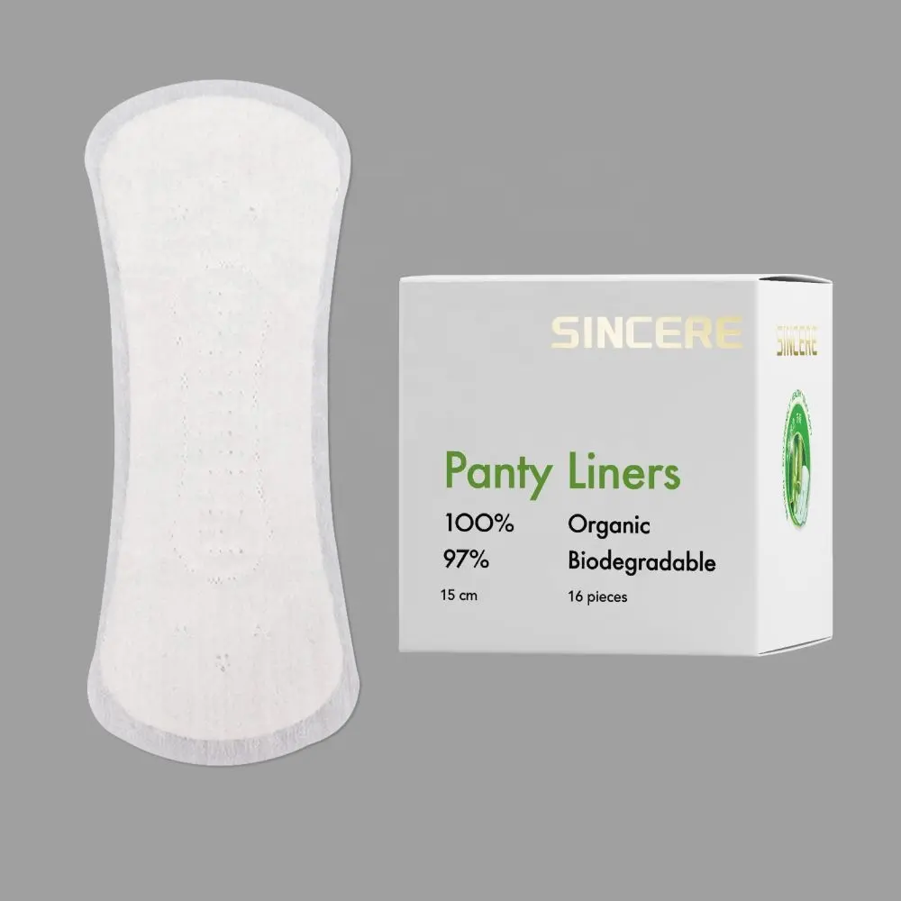 Forros de calcinha descartáveis biodegradáveis ultra macios das mulheres milho orgânico bambu pantyliner PLA filme absorventes