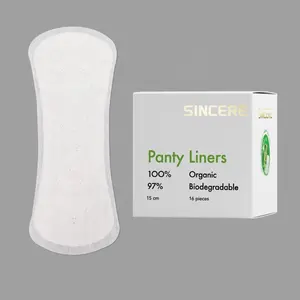 Protège-slips jetables biodégradables ultra doux pour femmes Protège-slips en bambou biologique avec film PLA Serviettes hygiéniques