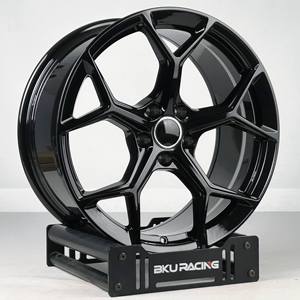 Jantes Forgées Bku 5x112 de 19, 20 et 21 Pouces pour <span class=keywords><strong>Audi</strong></span> RS4 RS6 S4 <span class=keywords><strong>B8</strong></span> B9 <span class=keywords><strong>A4</strong></span> A6 Allroad Avant Wagon – Jantes Alliage Noires Personnalisées - Product Image 1