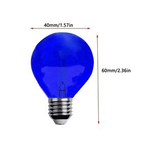 <span class=keywords><strong>G40</strong></span> Nhựa <span class=keywords><strong>LED</strong></span> 1W Shatterproof Màu Xanh Filament Globe E14 Cơ Sở Thay Thế Ánh Sáng Bóng Đèn Cho Trong Nhà Ngoài Trời Khách Sạn Sử Dụng Điện AC - Product Image 2