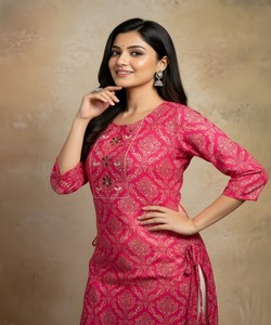 Kurta moderne en coton imprimé, pour le travail, à porter tous les jours, prix de gros, vêtement ethnique, dernier design, séchage rapide, taille unique - Product Image 5