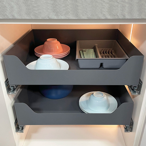 Modern Design Soft Close Slide Pull Out Metal Plate Dish <b>Basket</b> Drawer Type for Kitchen Installation in Cabinets Kitchen Sliding - Product Image 2