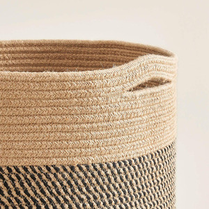 American-style cotton rope laundry <b>basket</b>, household <b>basket</b>, magazine storage <b>basket</b>, laundry hopper, storage <b>basket</b>, folding - Product Image 3