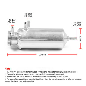 Tanque de Combustible de Aleación de Aluminio para Modificación de Automóviles, 60 mm de Diámetro, Recipiente de Refrigerante del Motor, Lata de Aceite, Nuevo y Usado - Product Image 4