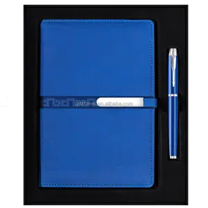 Executive Custom Logo Pu Lederen Notebook En Pen Harde Doos Pakket Kantoor Medische Accessoires Gift
