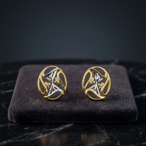 Boucles d'oreilles délicates en or pur 22 carats pour filles et femmes, clous de piercing en or véritable, confortables, légères, bijoux à porter au quotidien - Product Image 4