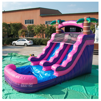 Toboggan aquatique gonflable de 16 pieds de haut certifié CE avec mur d'escalade pour fête au bord de la piscine dans la cour