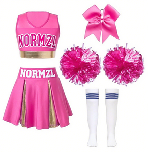 Ensemble de costume de danse de cheerleading pour filles, haut court sans manches et <span class=keywords><strong>jupe</strong></span> avec bandeau pompon - Product Image 5