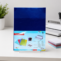 Fournitures de papeterie de bureau, 100 feuilles, 0,125 mm, 125 microns, format A4, couleur bleue, feuille de reliure en PVC, couverture en PVC