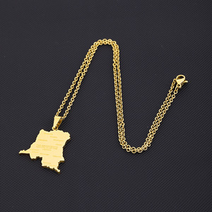 Cadena <span class=keywords><strong>de</strong></span> acero inoxidable chapada en oro <span class=keywords><strong>de</strong></span> 18K para hombre, collar con colgante con diseño <span class=keywords><strong>de</strong></span> <span class=keywords><strong>mapa</strong></span> <span class=keywords><strong>de</strong></span> <span class=keywords><strong>la</strong></span> <span class=keywords><strong>República</strong></span> Checa - Product Image 6