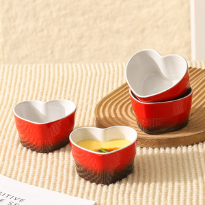 Factory direct sales of high-end ceramic heart-shaped bowls, baking tools, pudding bowls, household souffl dessert bowls, - Product Image 2