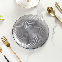 Jumpforever nouveau Design rond fête décoration PS assiette en plastique vaisselle transparente plateau de fruits en plastique