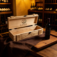 Boîte en bois de style caisse premium avec logo personnalisé, en pin naturel rustique, pour une bouteille de whisky, étui de rangement pour spiritueux, idéal pour offrir en cadeau