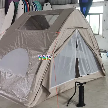 Vendita calda tenda da campeggio per famiglie facile da trasportare tenda da campeggio tedesca in PVC tenda da campeggio per famiglie impermeabile all'aperto