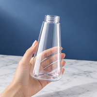 Bouteille conique triangulaire en plastique PET de 300 ml avec bouchon en aluminium, design créatif, emballage rechargeable, soins personnels, cosmétiques, utilisation en voyage