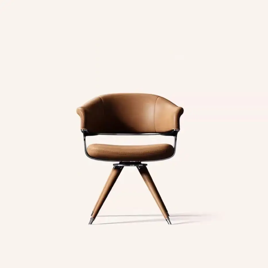 Sedia in pelle italiana villa di lusso casa studio soggiorno sedia girevole minimalista sedia rotante