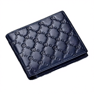 กระเป๋าสตางค์หนังแท้แบบสั้น ดีไซน์ตัวอักษร ป้องกัน RFID หรูหรา สไตล์ร็อค พร้อมซิปและตัวล็อคแบบ Hasp - Product Image 1