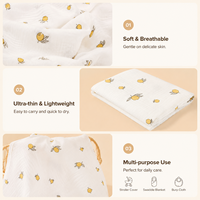 Toallas Envolventes para Bebé Ecológicas de 200 Hilos, Suaves y Lindas, Estampadas, de Algodón, para Todas las Estaciones, Mantas Envolventes de Muselina de 2 Capas para Bebés