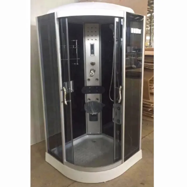 Cabina de ducha con puerta corredera de cristal de aluminio, diseño de baño