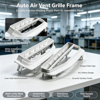 Grille de ventilation et cache d'aération intérieurs personnalisés pour voiture, moulage par injection à 2 cavités en plastique ABS/PC, tolérance de 0,02 mm, classe 103