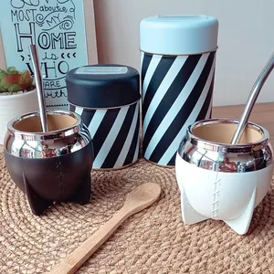 Xícara de chá de aço inoxidável para abóbora <span class=keywords><strong>mate</strong></span>, copo de 280ml personalizado com parede dupla isolada, copo de erva-<span class=keywords><strong>mate</strong></span> - Product Image 4